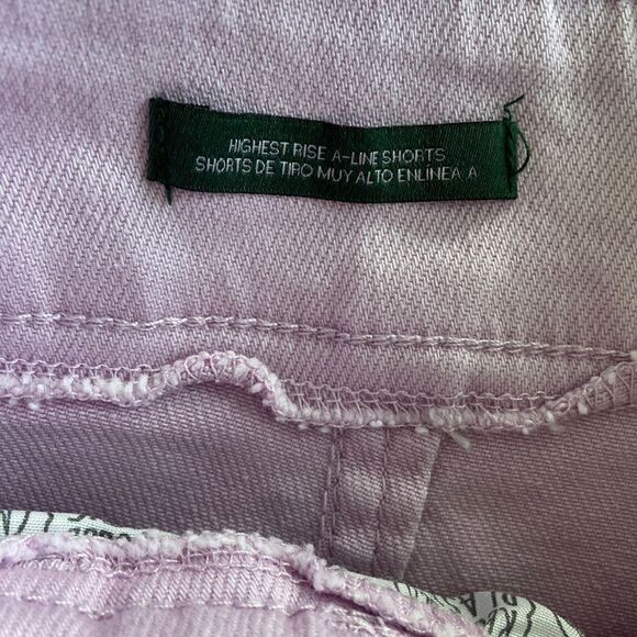 Wild Fable Bermuda Jean Shorts Super High Rise Pleated Light Purple 02 Relax Fit - Picture 3 of 13